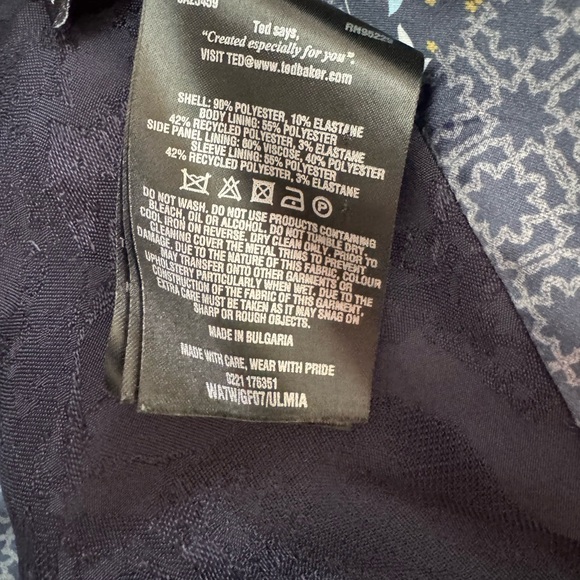 Ted Baker Navy Blue Blazer Jacket with Floral Lining Size 1 (USA 4) - Picture 5 of 9